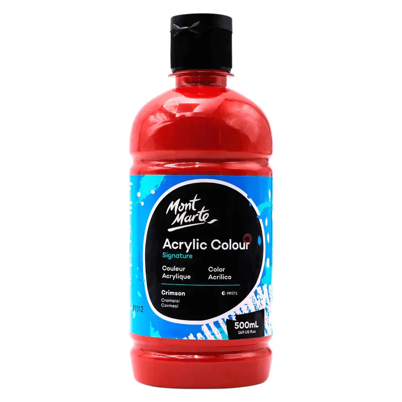 Mont Marte Studio Acrylic 500ml bottle - Crimson MSCH5012