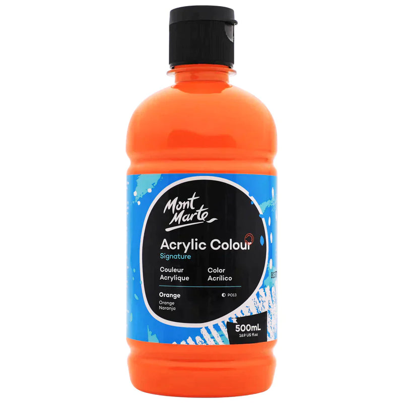 Mont Marte Studio Acrylic 500ml bottle - Orange MSCH5003