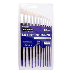 Mont Marte Studio Artist Brushes 12pce Flat 1-12 - BMSS0002