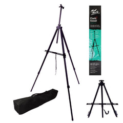 Mont Marte Tripod Easel - Portable Aluminium Field Easel Telescopic Legs w/Carry Bag Black