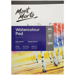 Mont Marte Watercolour Pad German Paper A4 180gsm 15 Sheet - MSB0063