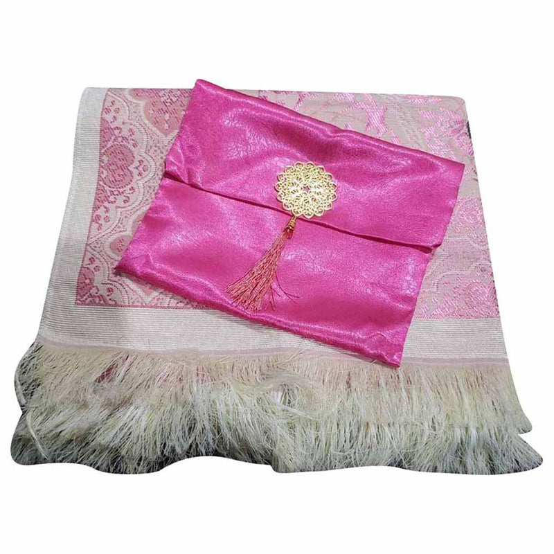 Prayer Rug with Pouch Dark Pink سجادة صلاة مع حقيبة وردي TADABUR