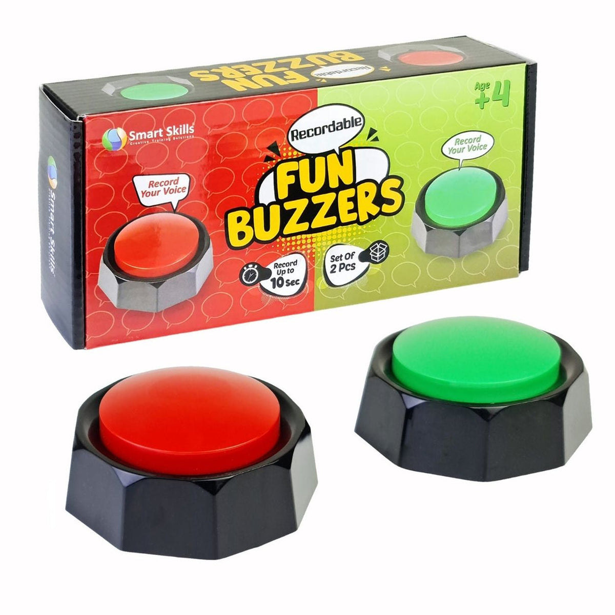 Recordable Talking Buttons | Set of 2 Voice Recording Buttons (10-Second Recording)