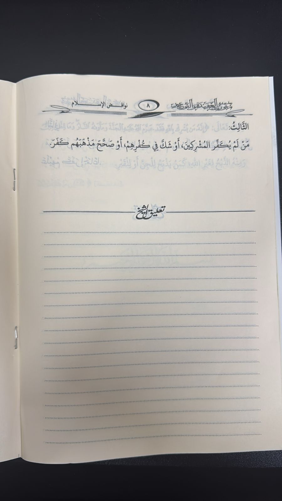 Text of the nullifiers of Islam