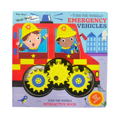 Turn the Wheels: Emergency Vehicles – Interactive Board Book for Children