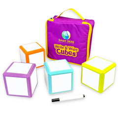 Write & Wipe Cubes | Set of 4 Reusable Educational Dry Erase Cubes