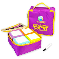 Write & Wipe Cubes | Set of 4 Reusable Educational Dry Erase Cubes